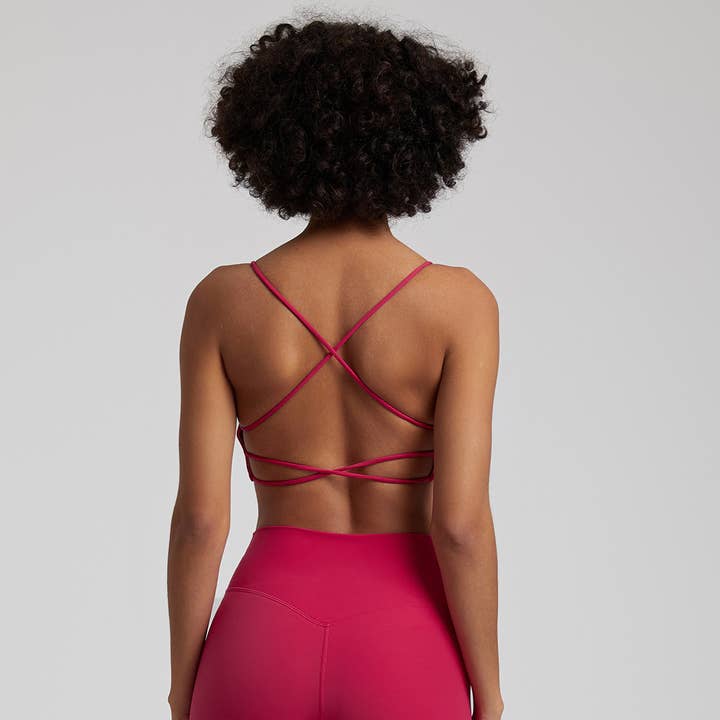 Sodalemon - Wholesale Sports Bra - Women's - Thin Straps On The Back Crossover Beauty Back Sports Bra