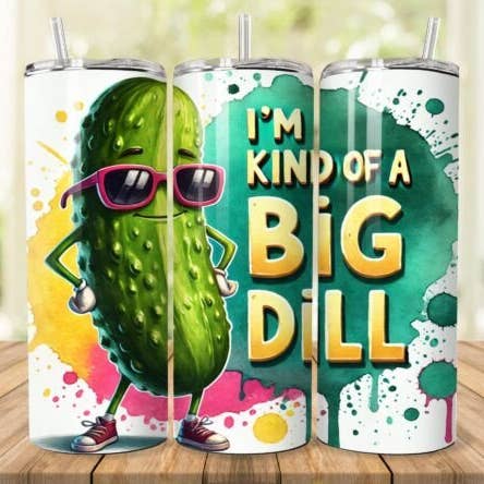 Fox Hollow & Co. - Wholesale Water Bottle - I'm Kinda A Bill Dill 20 oz Tumbler Stainless Steel Straw 3PC Set