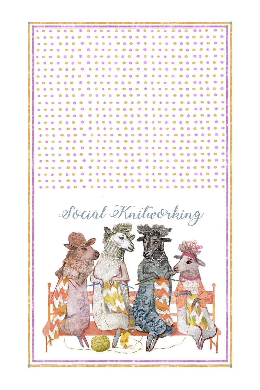Artiphany - Wholesale Tea Towel - Social Knitworking Tea Towel0