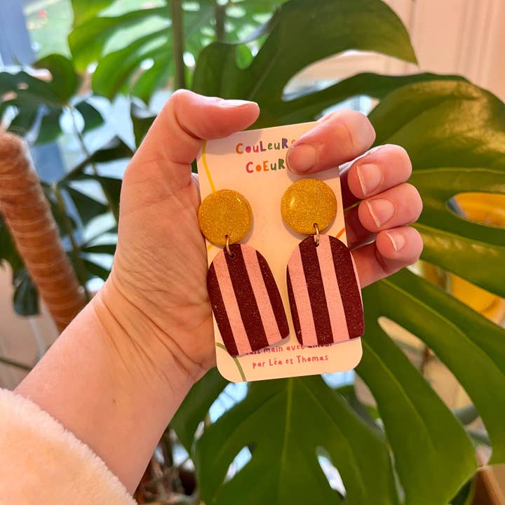 SALES - Koh Samui - Brown/Pink - Gold for wholesale by Couleurs cœur