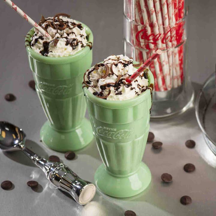 TableCraft Products Company - Wholesale Drinking Glass/Cup - Coca-Cola Jadeite Malt Cup, 16 oz, Set of 23