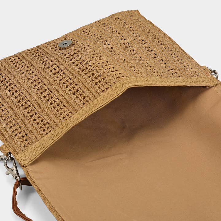Sensibling Corp. - Vendita all'ingrosso Borsa a tracolla - Donna - Borsa a tracolla/pochette in paglia con motivo intrecciato