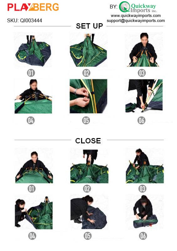 Quickway Imports - Wholesale Tent - Pop Up Tent Sun Shelter for Camping Hiking and Traveling5