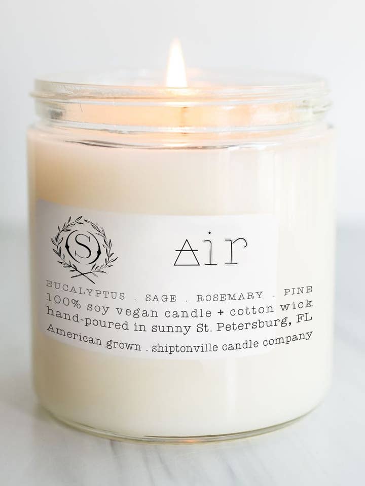 Air - ELEMENT 9oz Soy, Candle hand-poured for wholesale by Shiptonville Candle Company