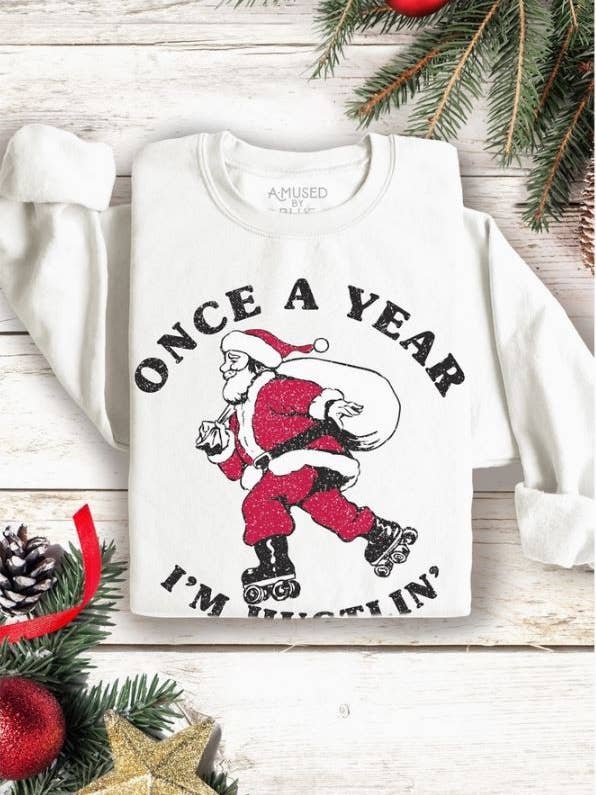 BT1663-CH-2 Un par an PÈRE NOËL Noël - Sweatshirt pour la vente par BouTeeQue Closet