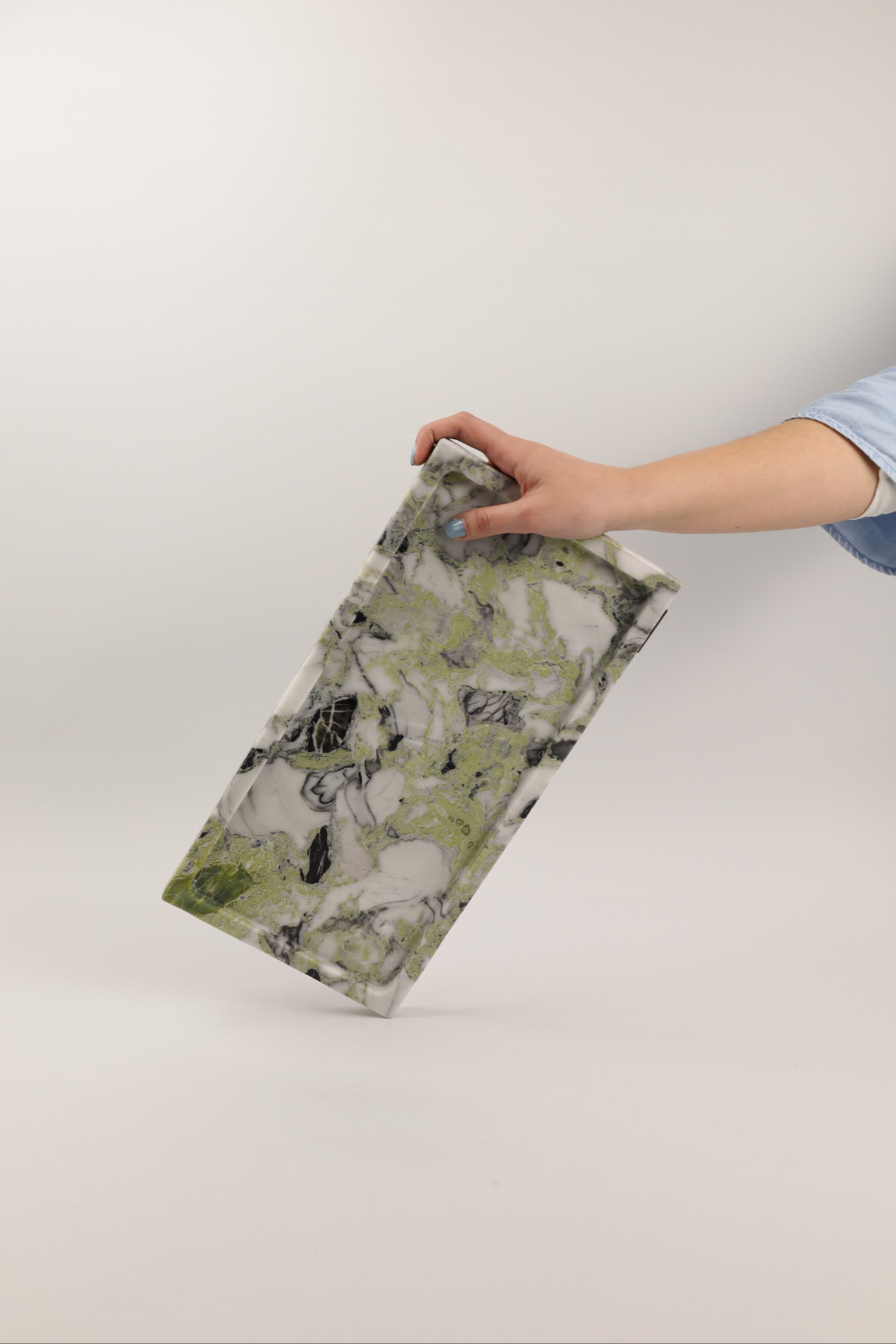 PIETRA DI CASA - Wholesale Decorative Tray - Marble Tray PAPA ALANA in Ice Jade|2