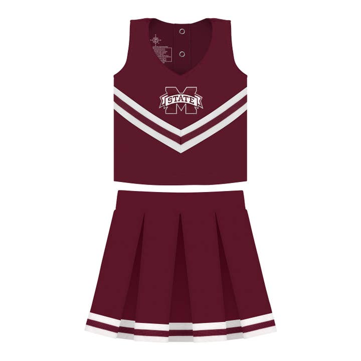 Mississippi State Bulldogs 3-Piece Girls Cheer Dress for wholesale by Creative Knitwear