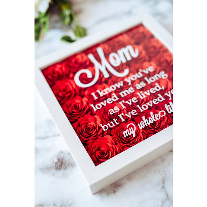 The Scarlett Butterfly - Wholesale Sign - Gift for Mom Handmade Red Paper Flower Shadow Box