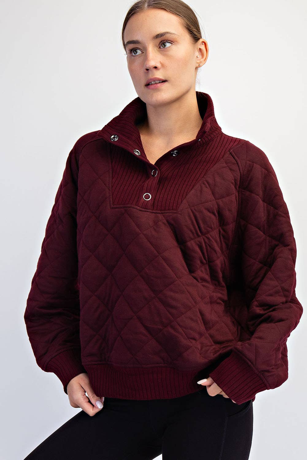 Rae Mode - Wholesale Lounge Top - Women's - QUILTED SNAP PULLOVER12