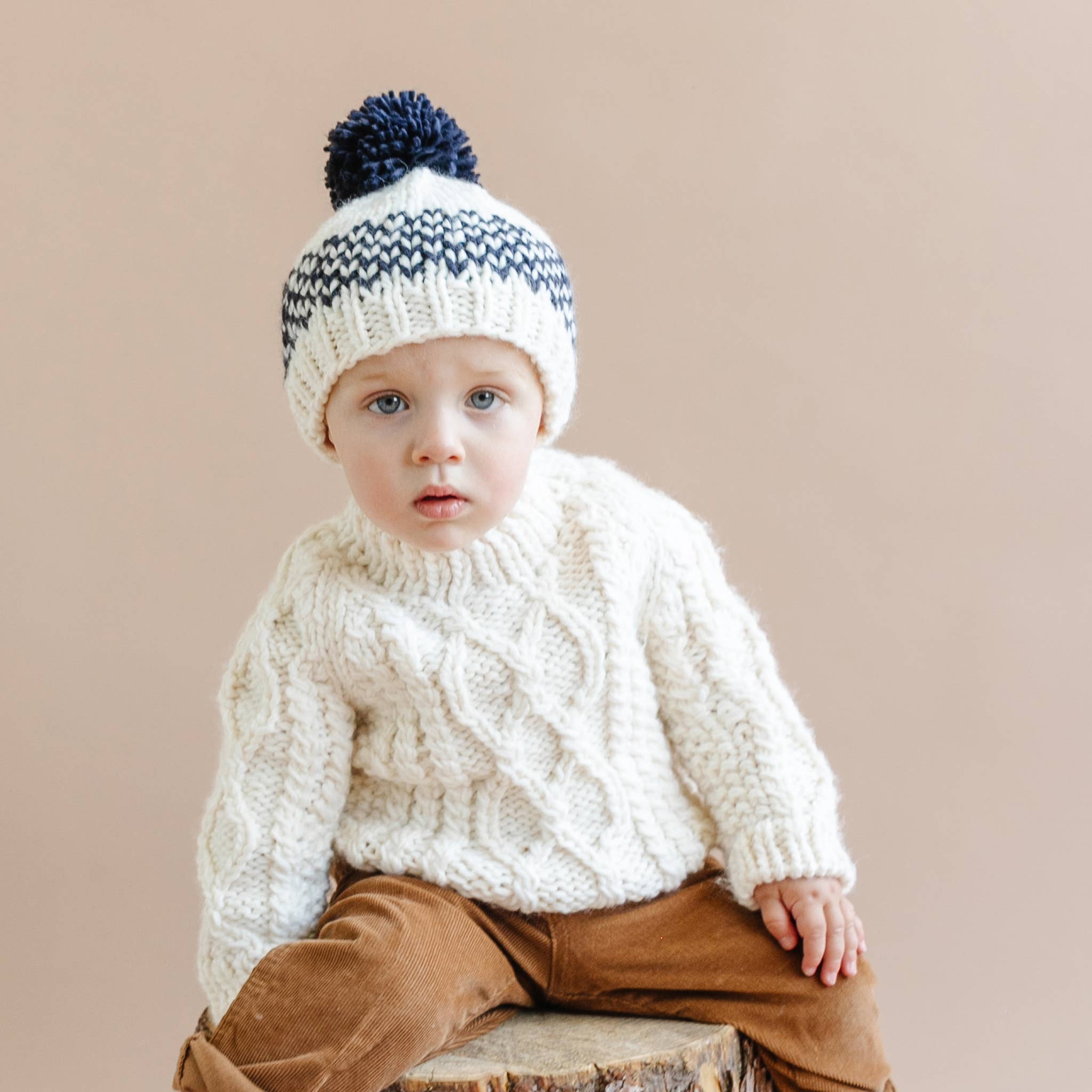 The Blueberry Hill - Vente Pull en maille – enfant - Pulls de pêcheur crème vêtements pour bébés enfants hiver vacances1