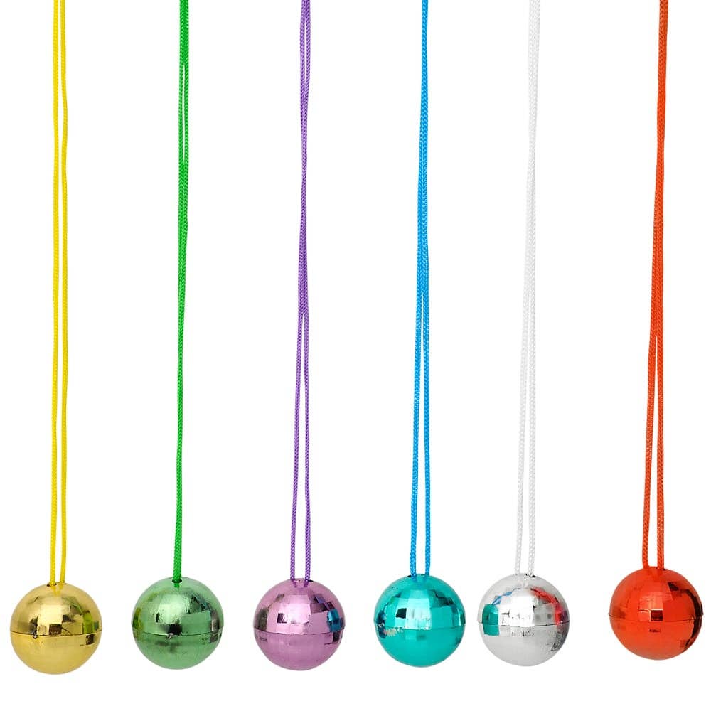La Luna Bella - Toys - Wholesale Pendant/Charm Necklace - DISCO BALL NECKLACE 1.5" LLB kids Accessories1