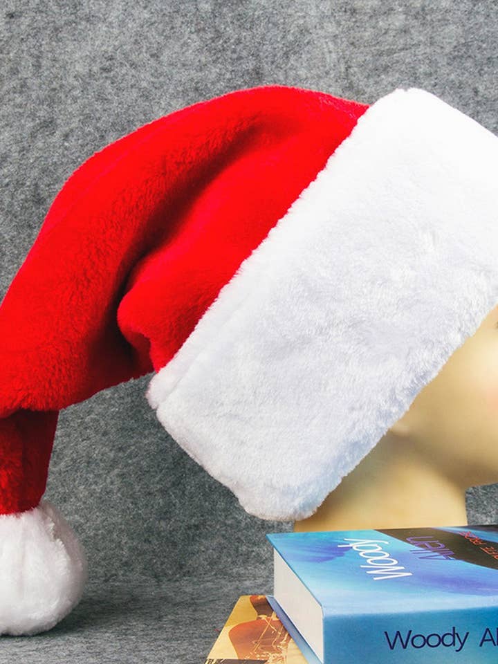CWAH04589_THICK PLUSH SANTA HAT EXTRA LARGE CHRISTMAS CAP for wholesale by NINEXIS
