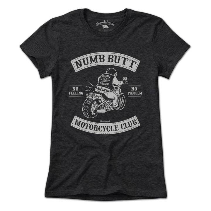 Charcoal Numb Butt Motorcycle Club T-Shirt for wholesale on Faire1