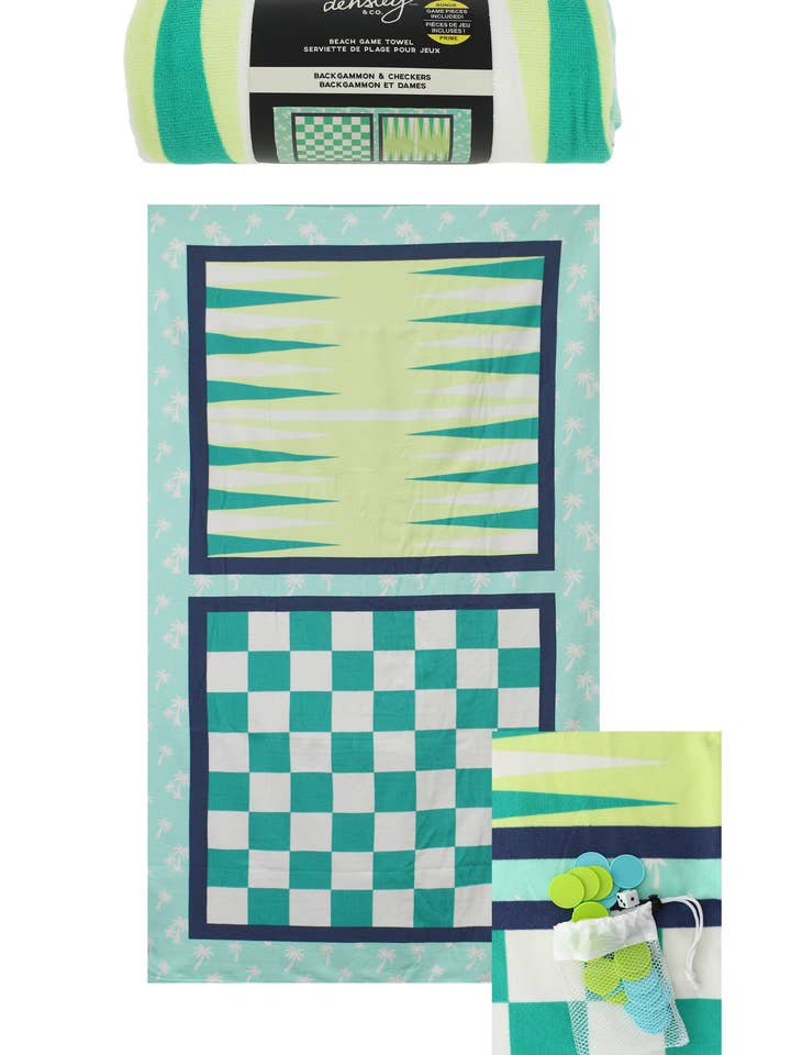 Beach Towel With Game Pieces - BACKGAMMON & CHECKERS for wholesale by Gertex