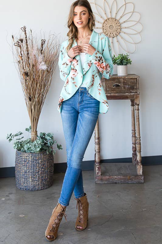 MINT SJ1206-21 FLORAL OPEN BLAZERS for wholesale on Faire11