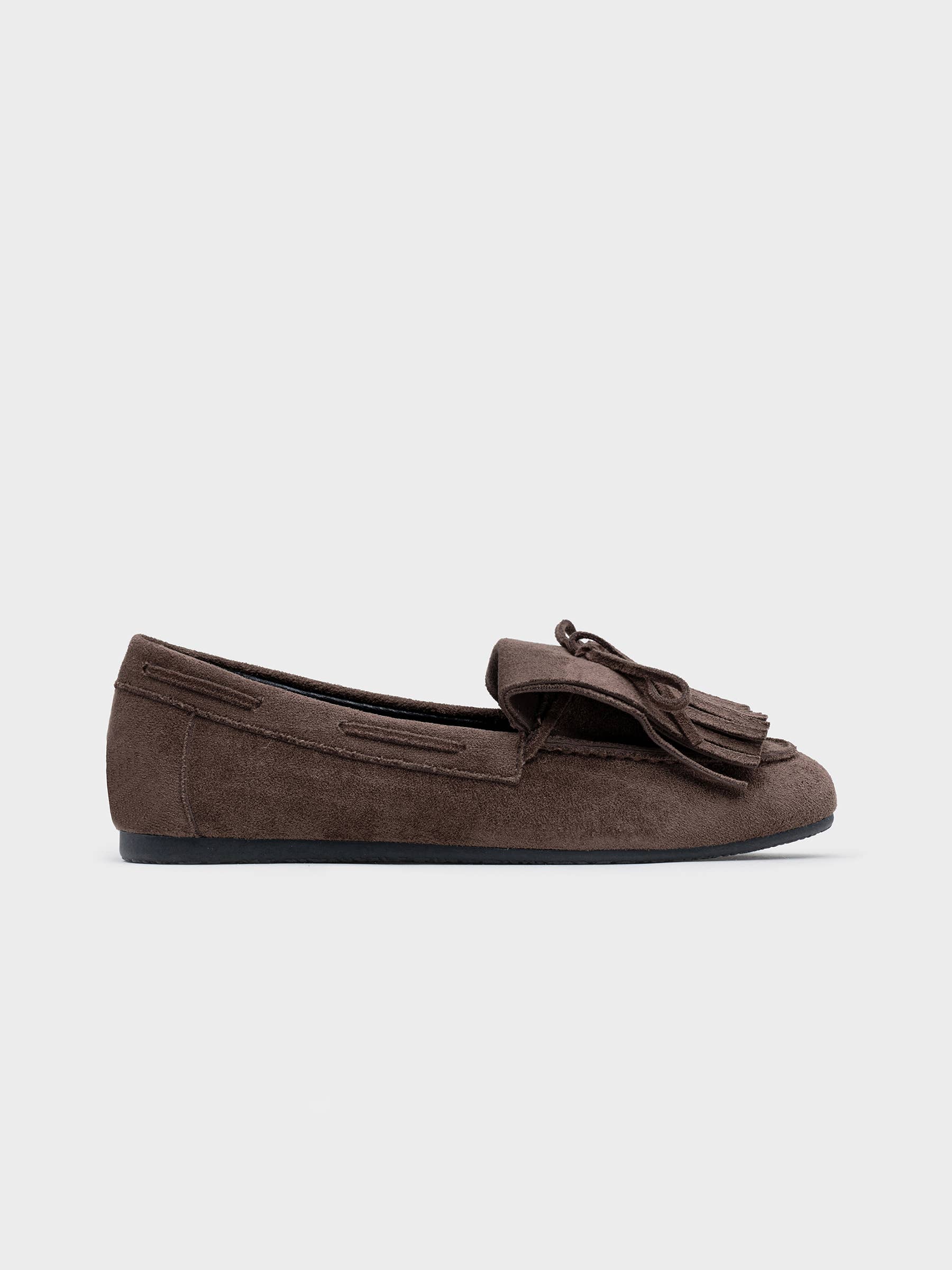 CEREZA – Großhandel Loafer – Damen – NAUTISCHER WILDLEDER-SLIPPER MIT FRANSEN6