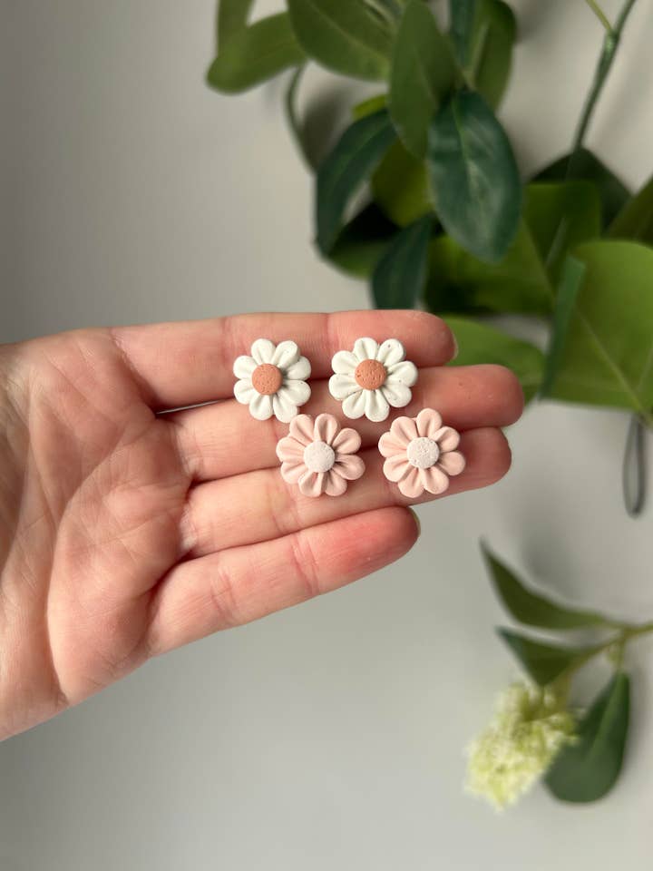Large Flower Studs for wholesale by Clay by Bridget