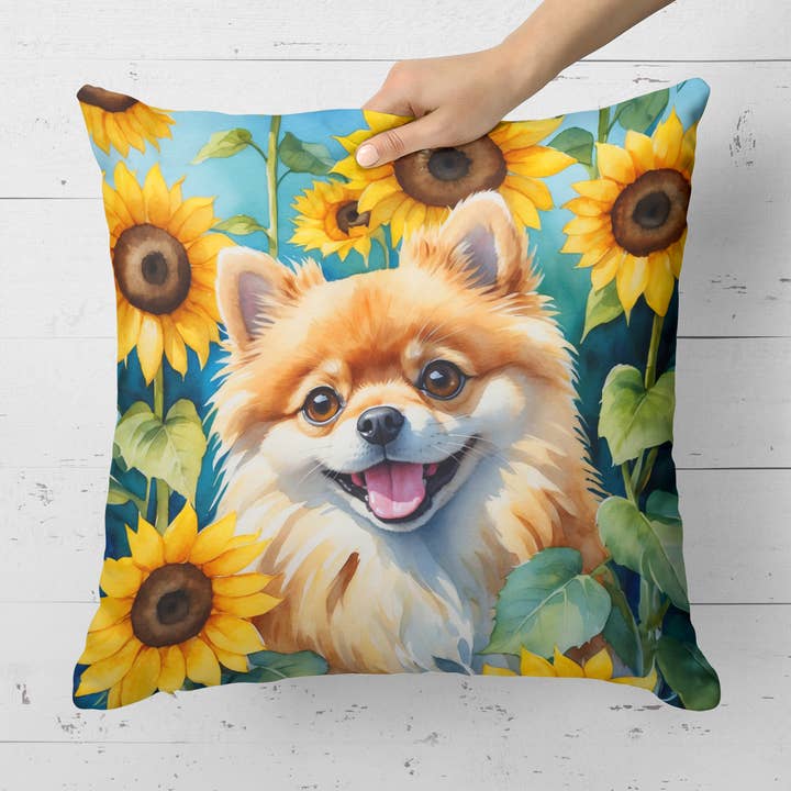 Cuscino Pomerania in girasoli 18x18 DAC6136 per la vendita all'ingrosso da parte di Caroline's Treasures