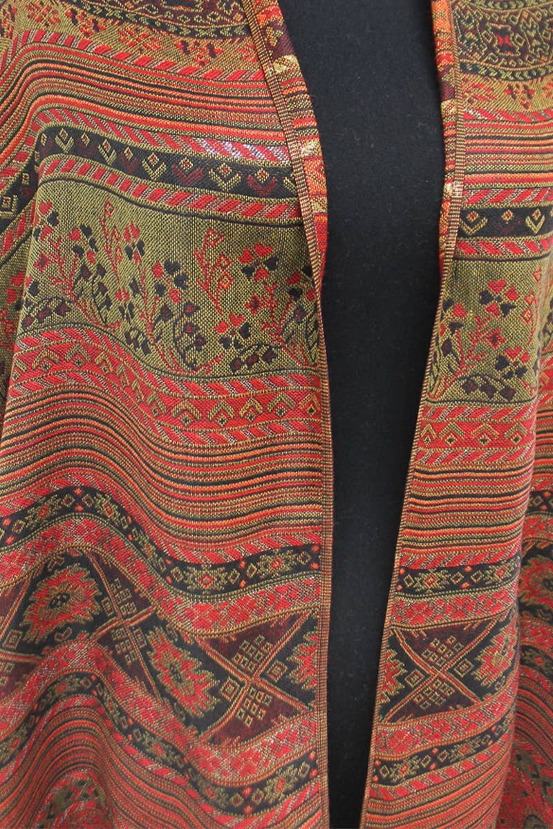 AS SHOWN Geometric Paisley Metallic Pashmina Shawl Scarf for wholesale on Faire1