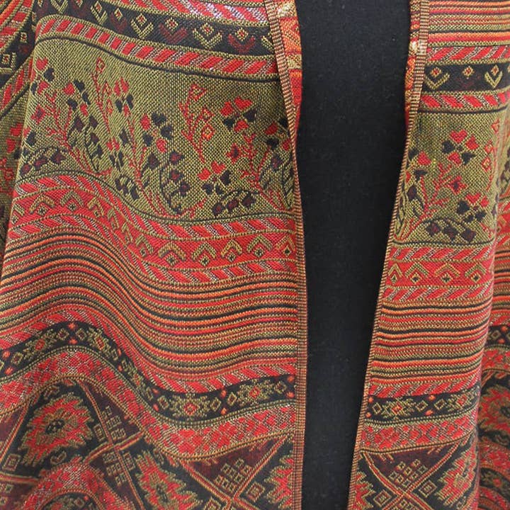 AS SHOWN Geometric Paisley Metallic Pashmina Shawl Scarf for wholesale on Faire1