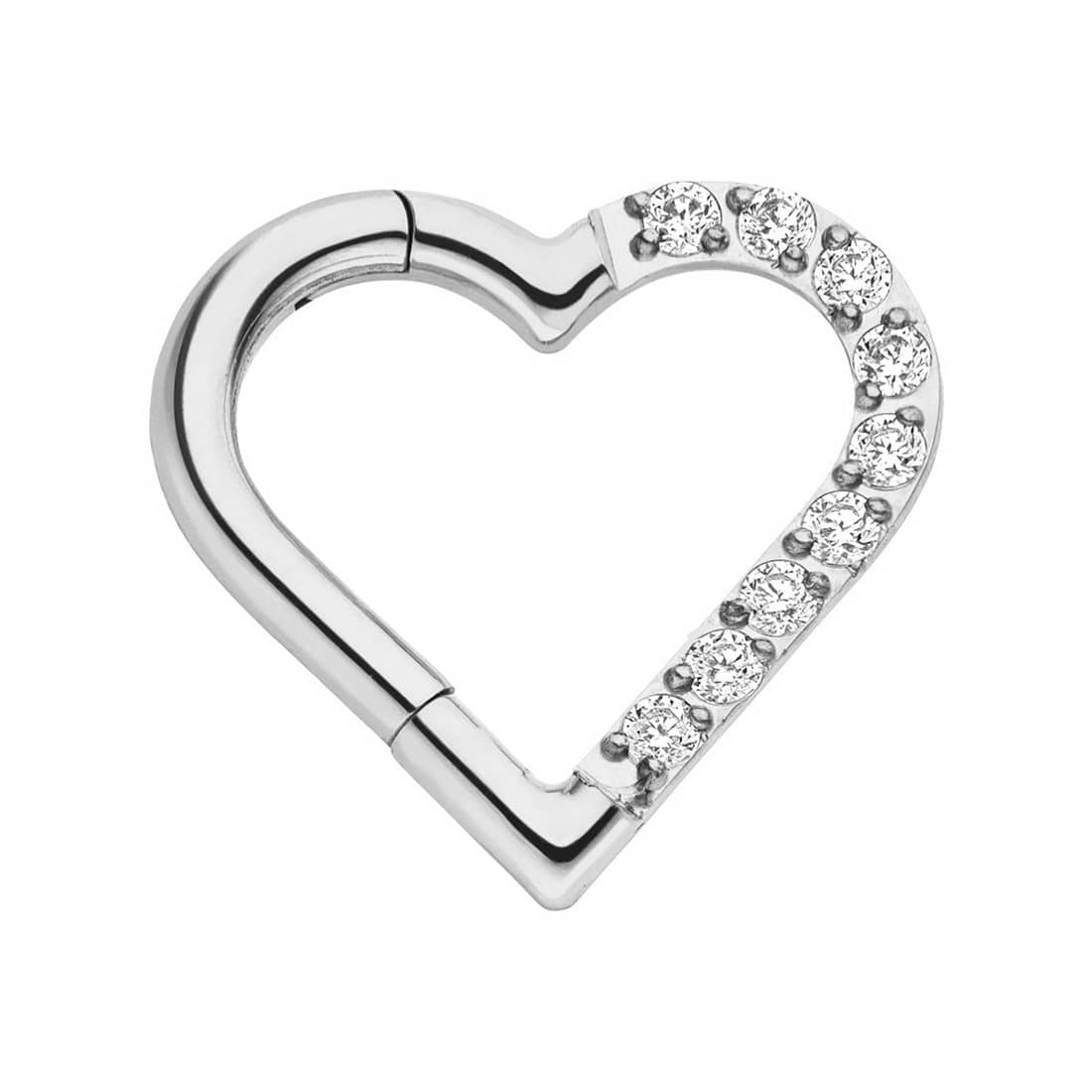 Schmuckgroßhandel - Wholesale Enkele oorbel - Heart Clicker piercing van titanium10