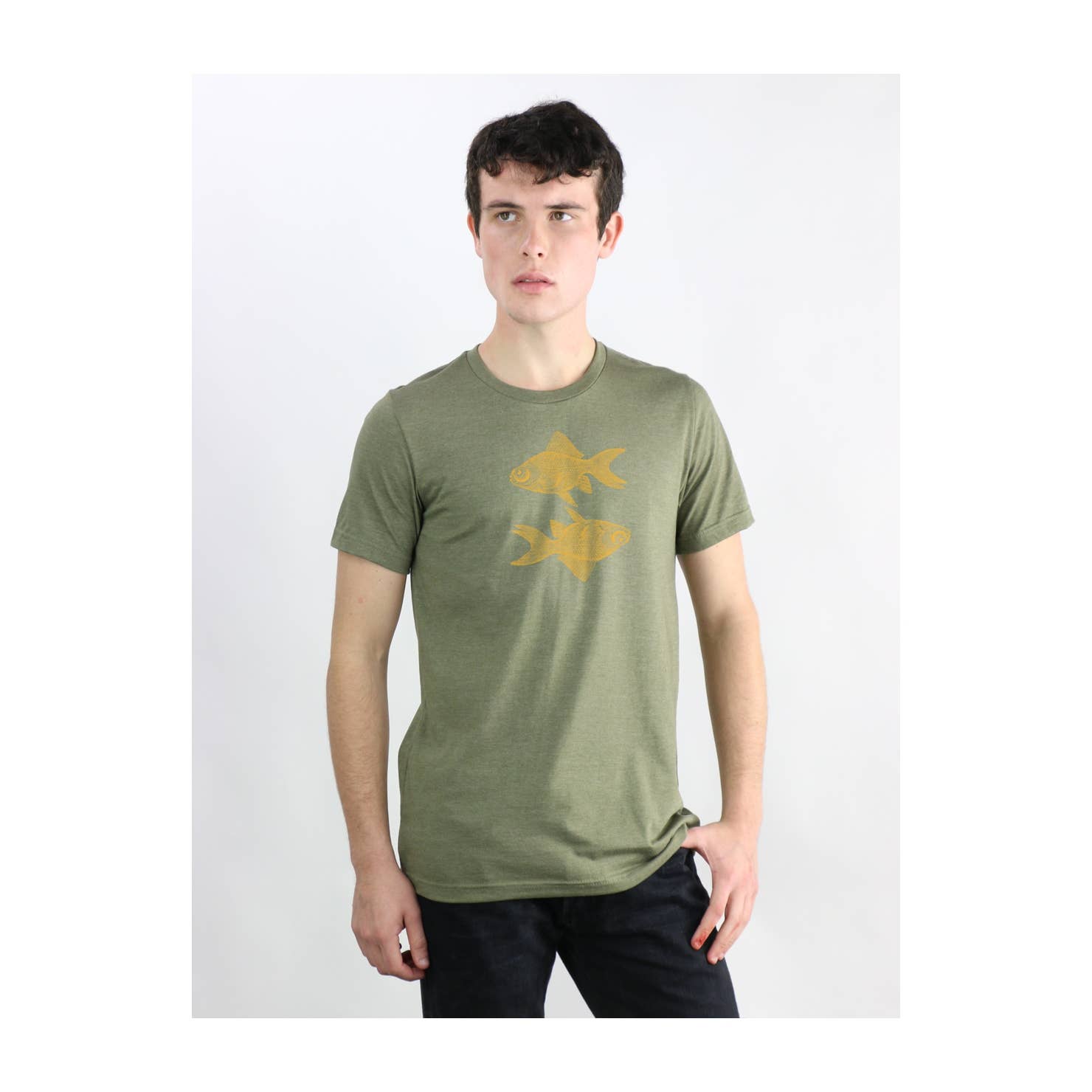 Gaspar Gou - Wholesale Screen Printed T-Shirt - Men's - Double Goldfish Charlie Tee1