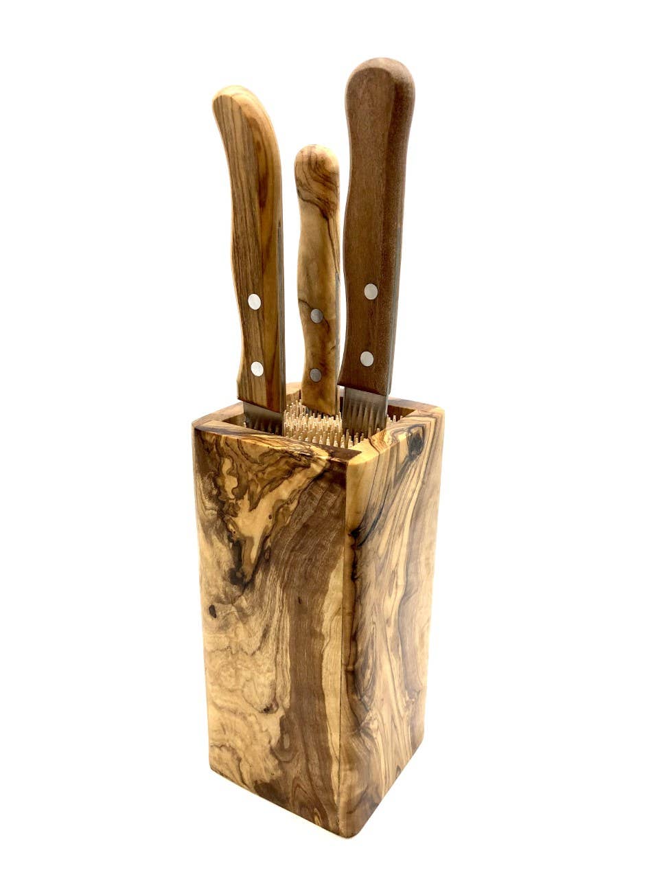 olivenholz-erleben - Wholesale Knife Block - Utensil block DESIGN for kitchen utensils, made of olive wood2
