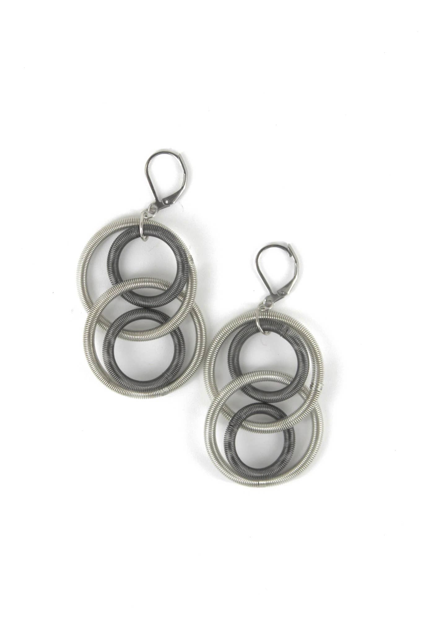 Slate/Silver Large Wire Loop Dangle Earrings for wholesale by Sea Lily