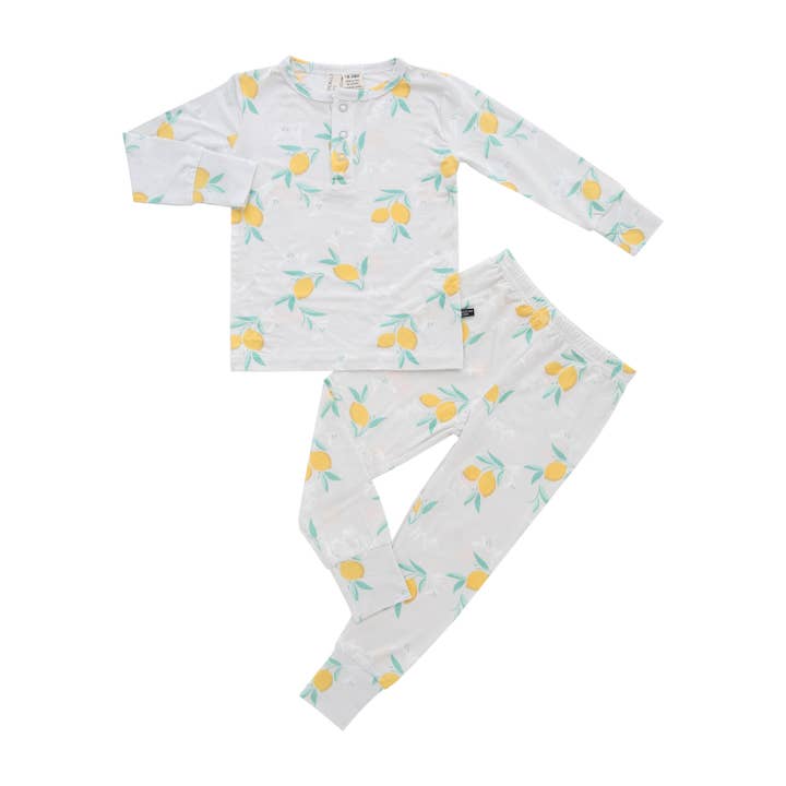 Basically Soho - Wholesale Sleepwear Set - Kids - Amalfi Coast Lemon Gray Two-Piece Set2
