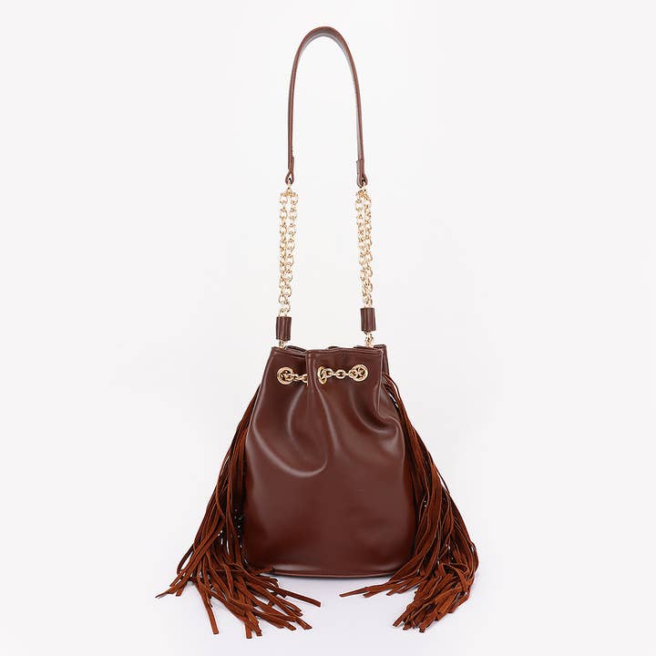 3AM BY H&D ACCESSORIES - Wholesale Crossbody Bag - Women's - Chic Fringe & Chain Bucket Bag7