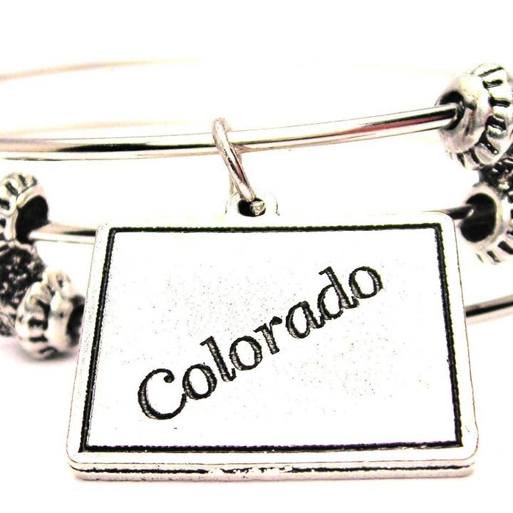 Colorado Triple Style Bangle USA Hometown Travel Denver for wholesale by Chubby Chico Charms