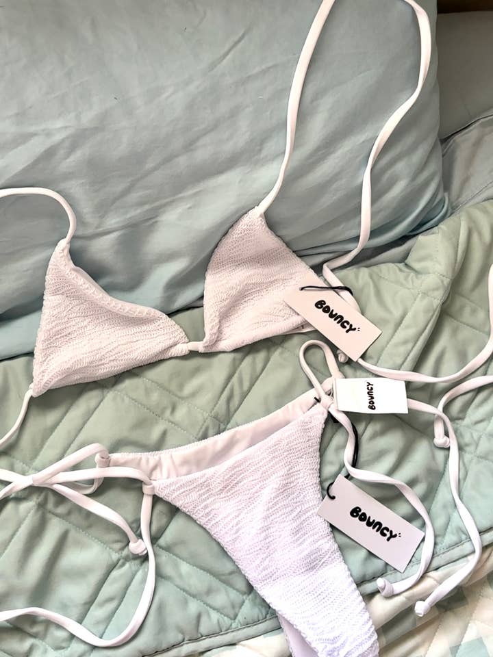 Sample: Itty Bitty Bikini Bottom - Beach Bride White for wholesale by Bouncy