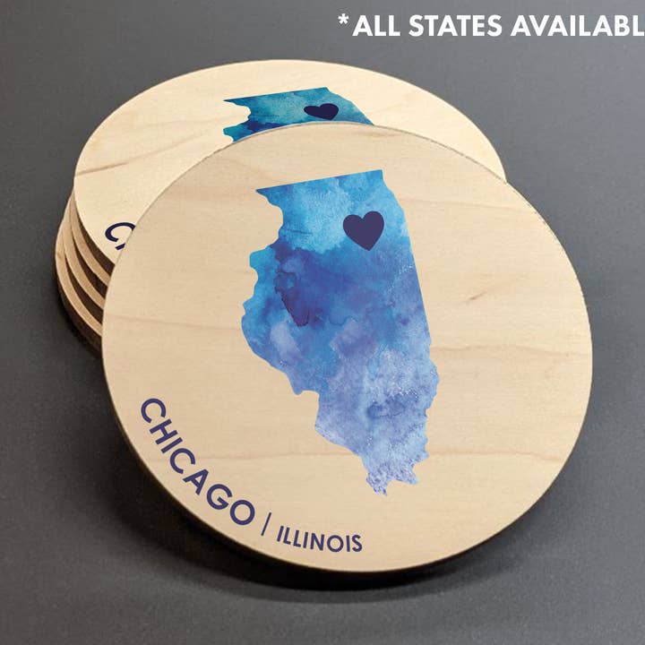 Coaster Municipal e Estadual de Maple Wood por atacado de 9th Letter Press