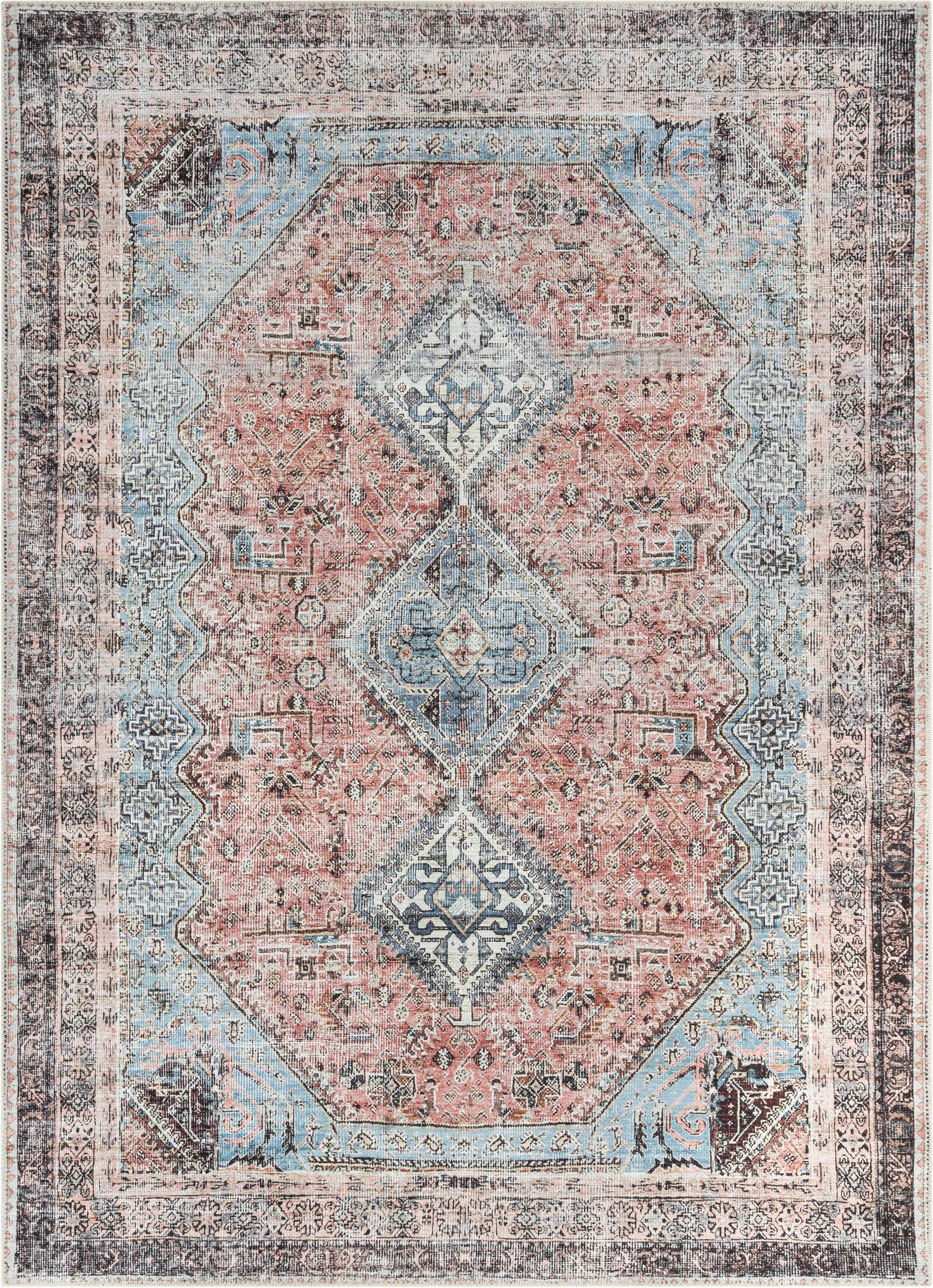 Well Woven – Großhandel Teppichvorleger – Menda, maschinenwaschbar, böhmisches Medaillon, orientalisch, Vintage-Stil1