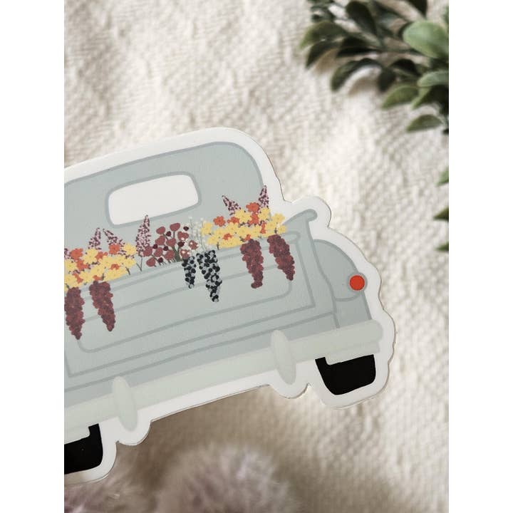 Taylor Made By Erin - Vente Autocollant - Autocollant découpé résistant aux intempéries Camion de fleurs de printemps3