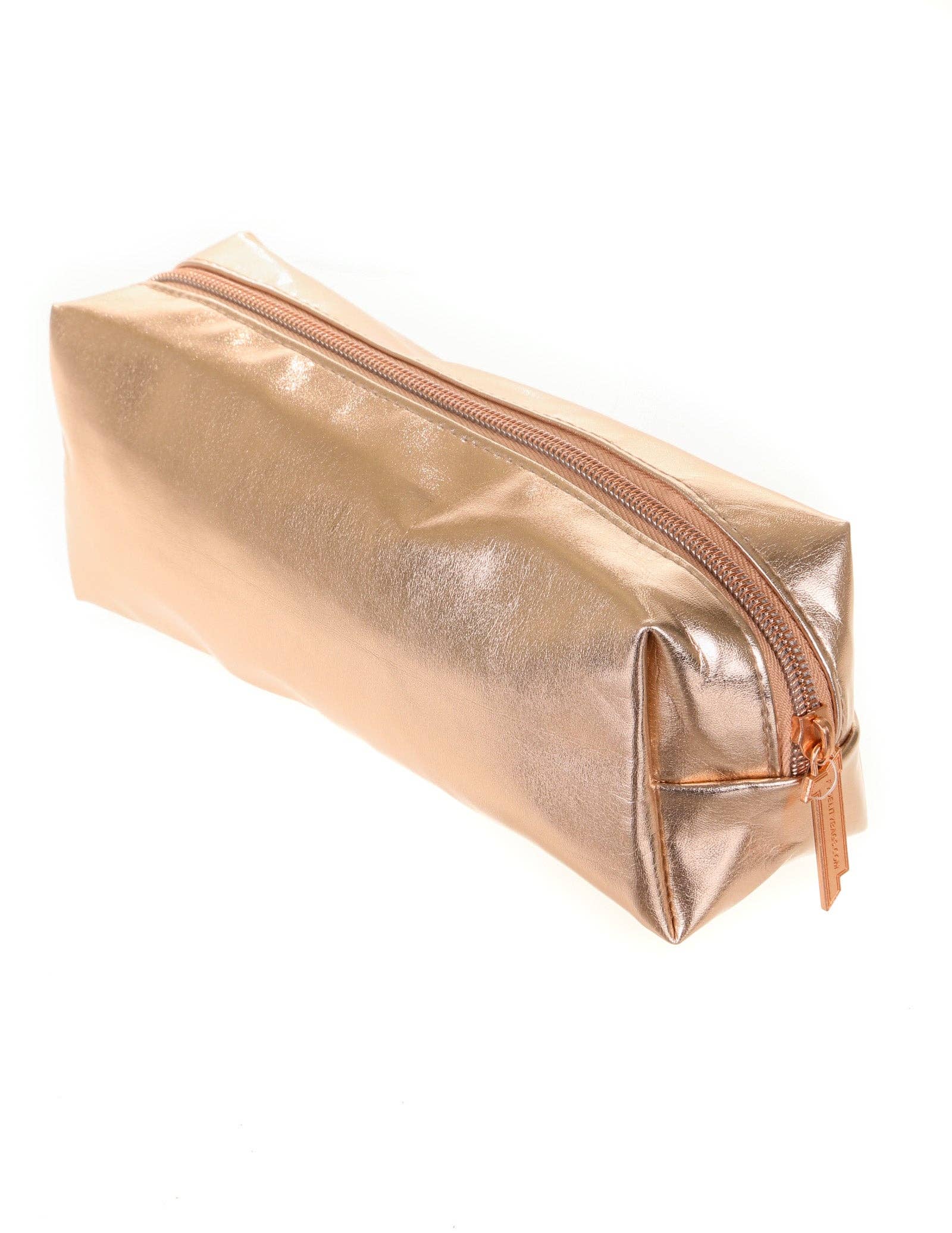 Fydelity - Wholesale Makeup/Cosmetic Bag - 83635: Pencil Pouch | Metallic Rose Gold0