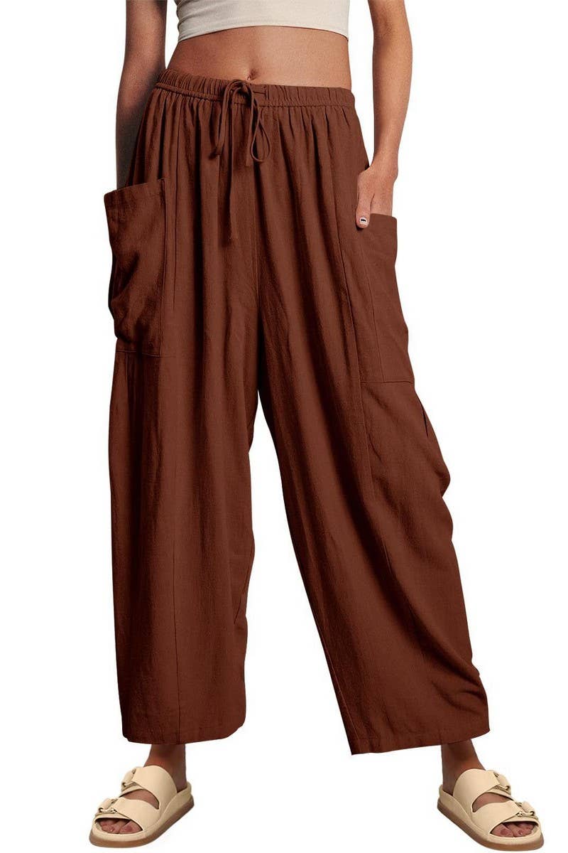 NINEXIS - Wholesale Pants - Women's - CWBLP0709_LOOSE CASUAL COTTON AND LINEN TROUSERS13