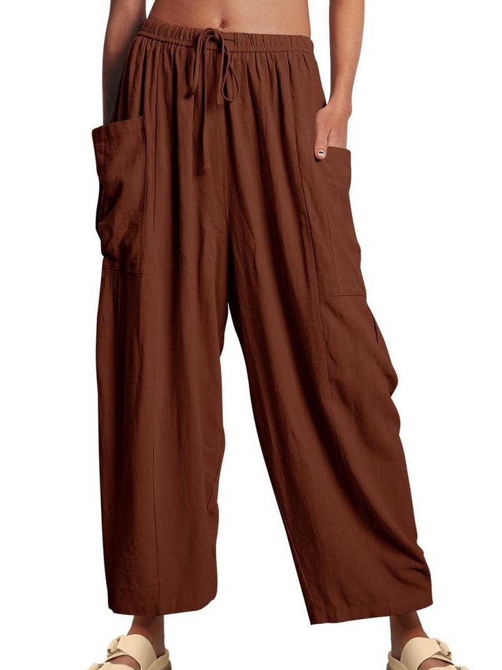 NINEXIS - Wholesale Pants - Women's - CWBLP0709_LOOSE CASUAL COTTON AND LINEN TROUSERS13