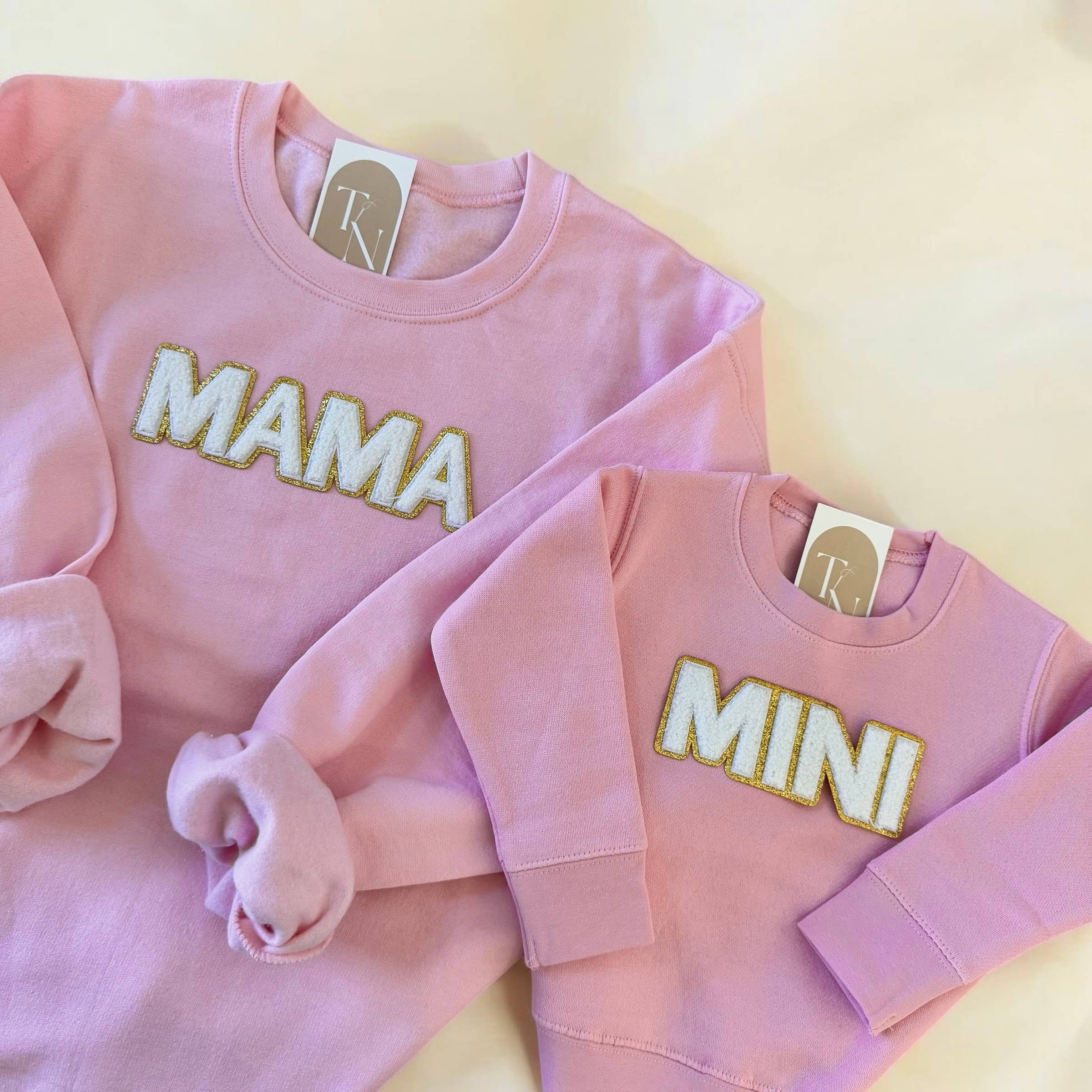 Pink Matching Mama and Mini Sweatshirts for wholesale on Faire1