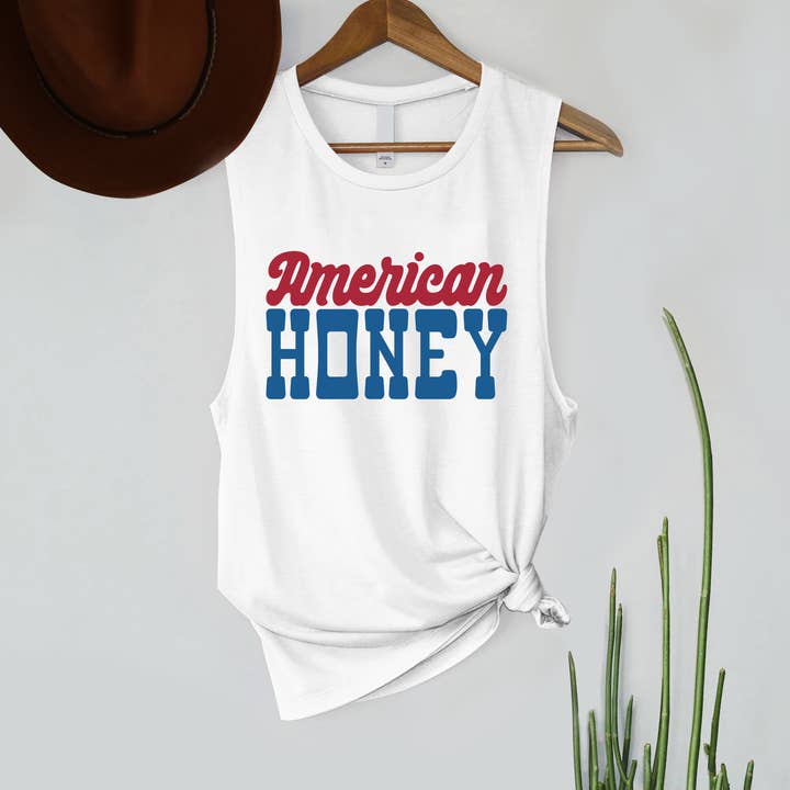 American Honey Graphic Women's Jersey Tank Top for wholesale by PINK NABI