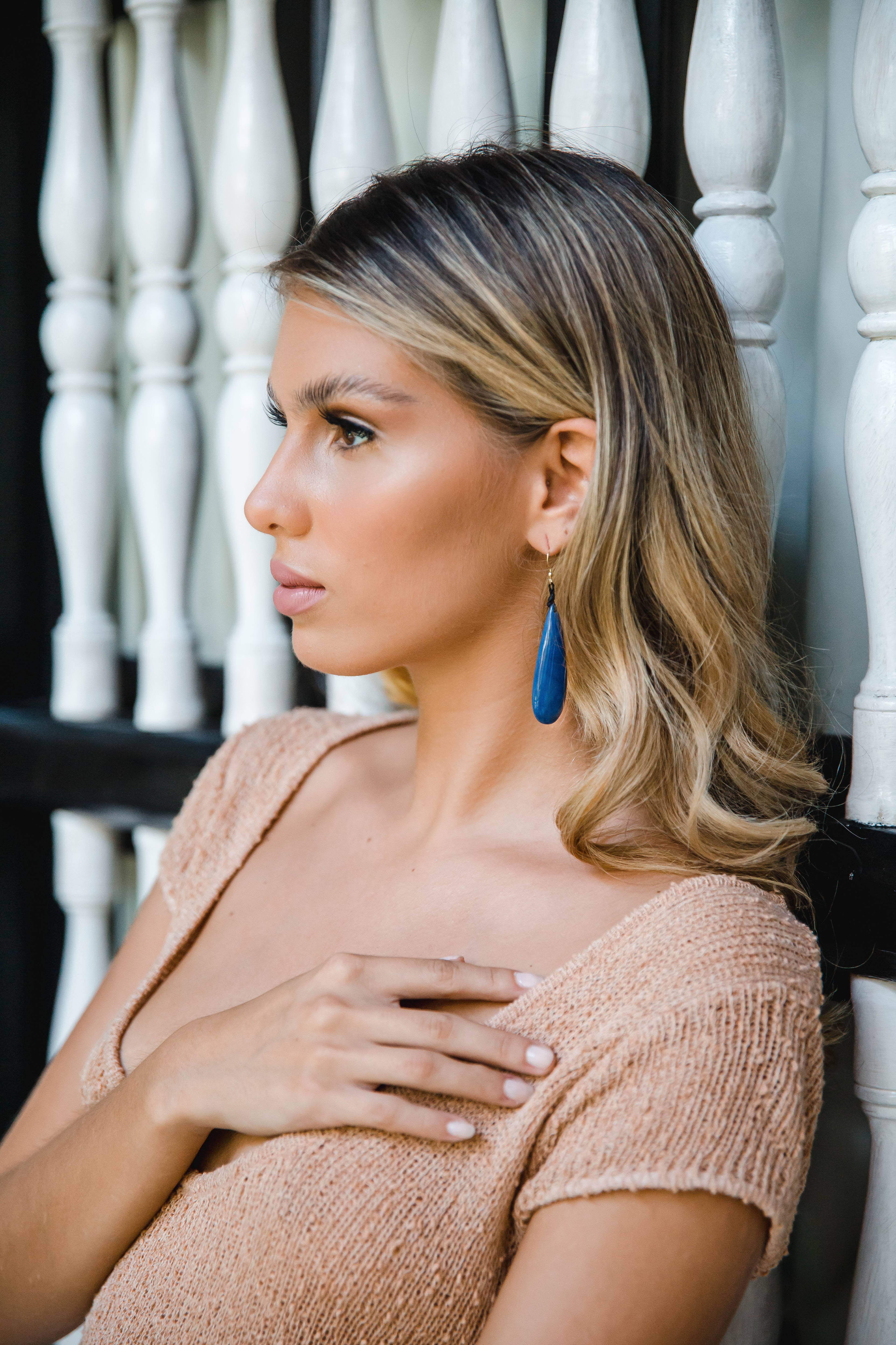 Organic Tagua Jewelry - Venta al por mayor Pendientes colgantes - Pendientes Raquel2