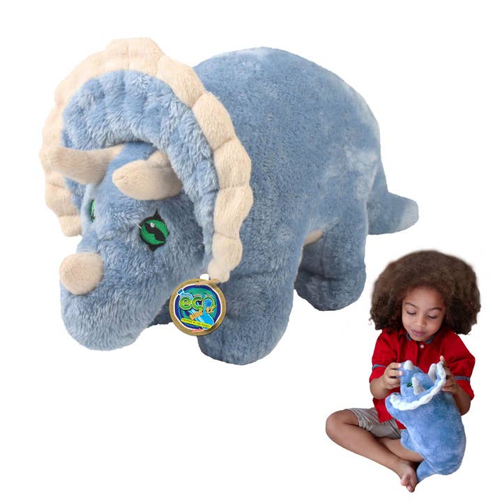 EcoBuddiez Large Eco-Friendly Plush - Triceratops for wholesale by Deluxebase