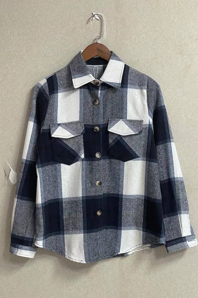 UNISHE - Wholesale Shirt Jacket/Shacket - Women's - TOPW439 Plaid Flannel Shacket Jacket10