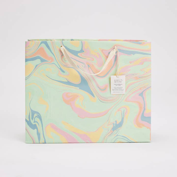 Paper Mirchi - Wholesale Gift Bag - Hand Marbled Gift Bags (Large) - Bouquet5