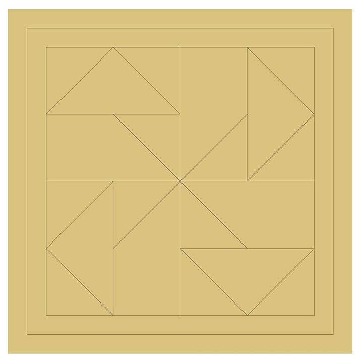 Square Barn Quilt Design By Lines Unfinished Wood Cutout Sty for wholesale by Diverse Woodworking