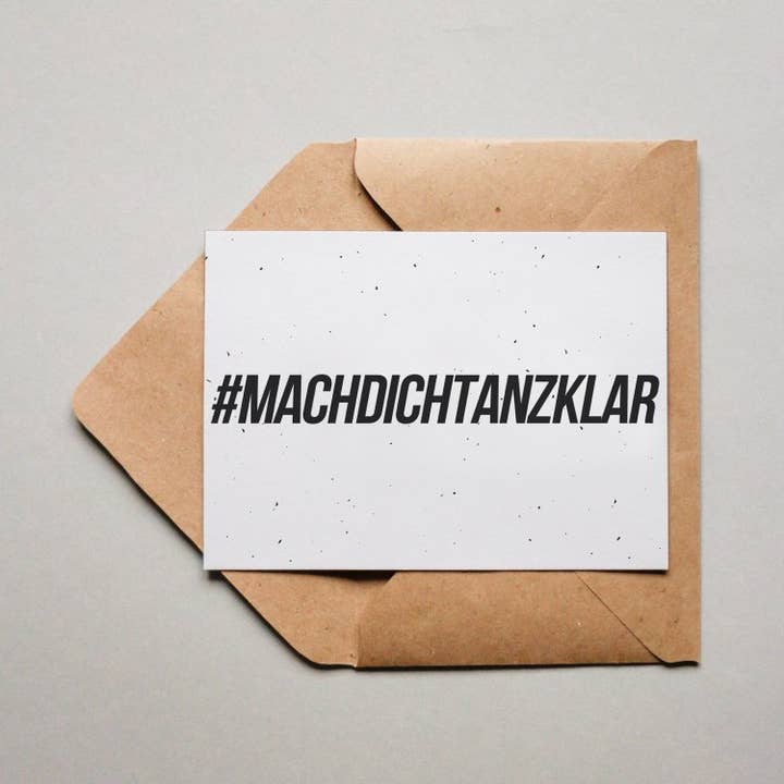 Ansichtkaart '#machdichtanzklar' voor wholesale door Fünf vor Zehn