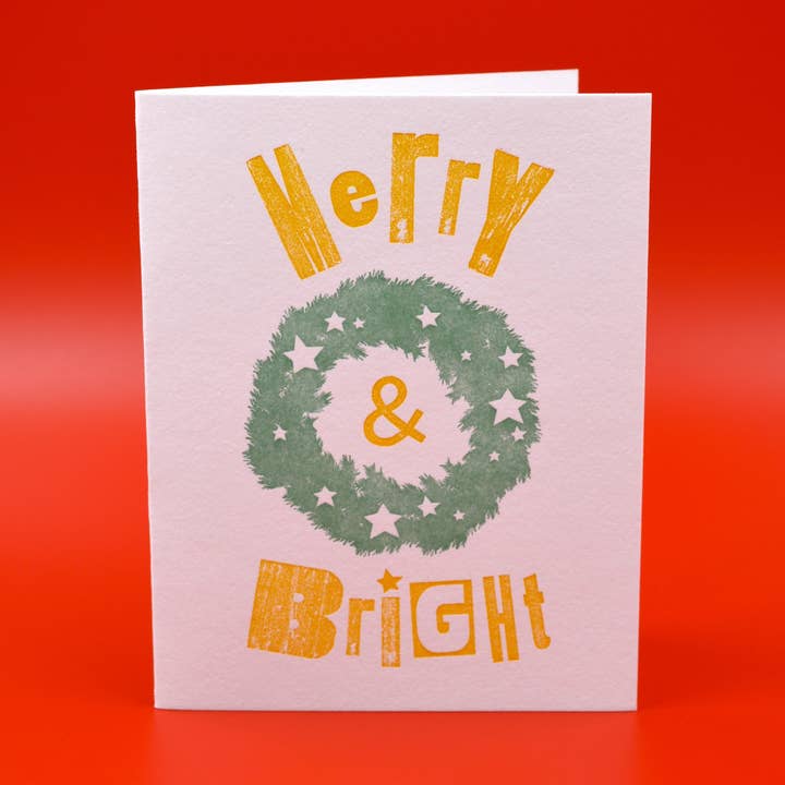 Tarjeta de Navidad - Corona para venta al por mayor de Letterpress PLAY
