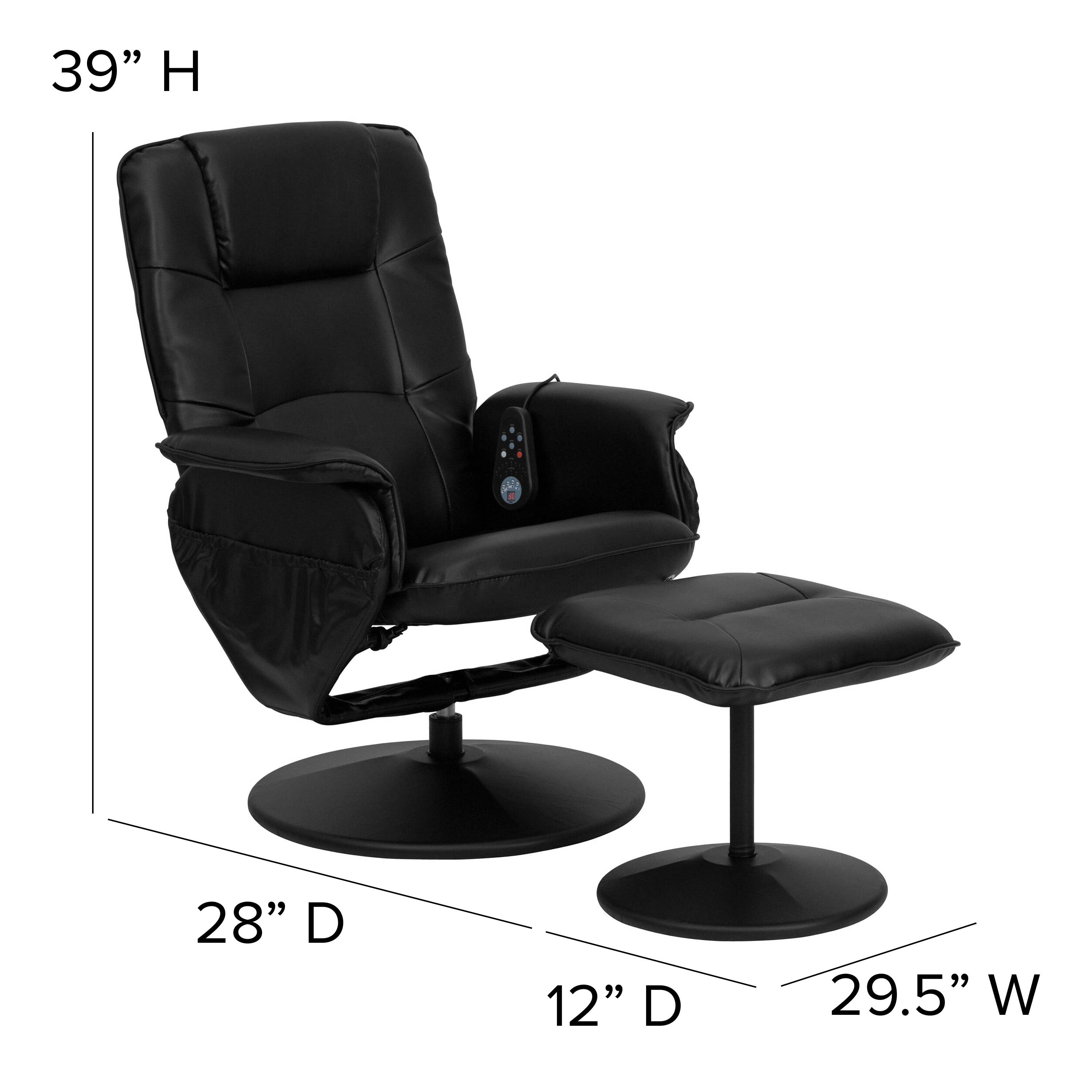 Flash Furniture - Wholesale Chair - Black LeatherSoft Massaging Recliner with Ottoman3