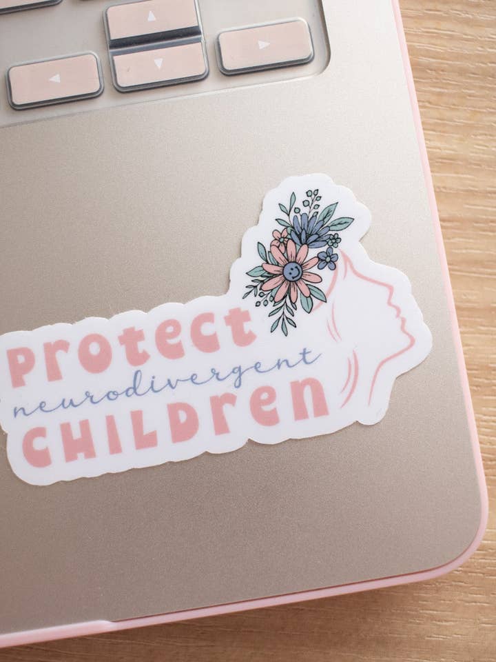 protect neurodivergent children sticker for wholesale by Blush & Brim Co