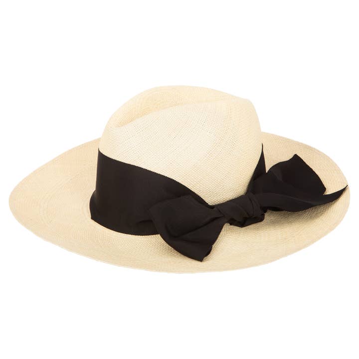 Speziell für den Sommer - hübscher beiger Strohhalm mit schwarzer für den Großhandel von SARAH J CURTIS